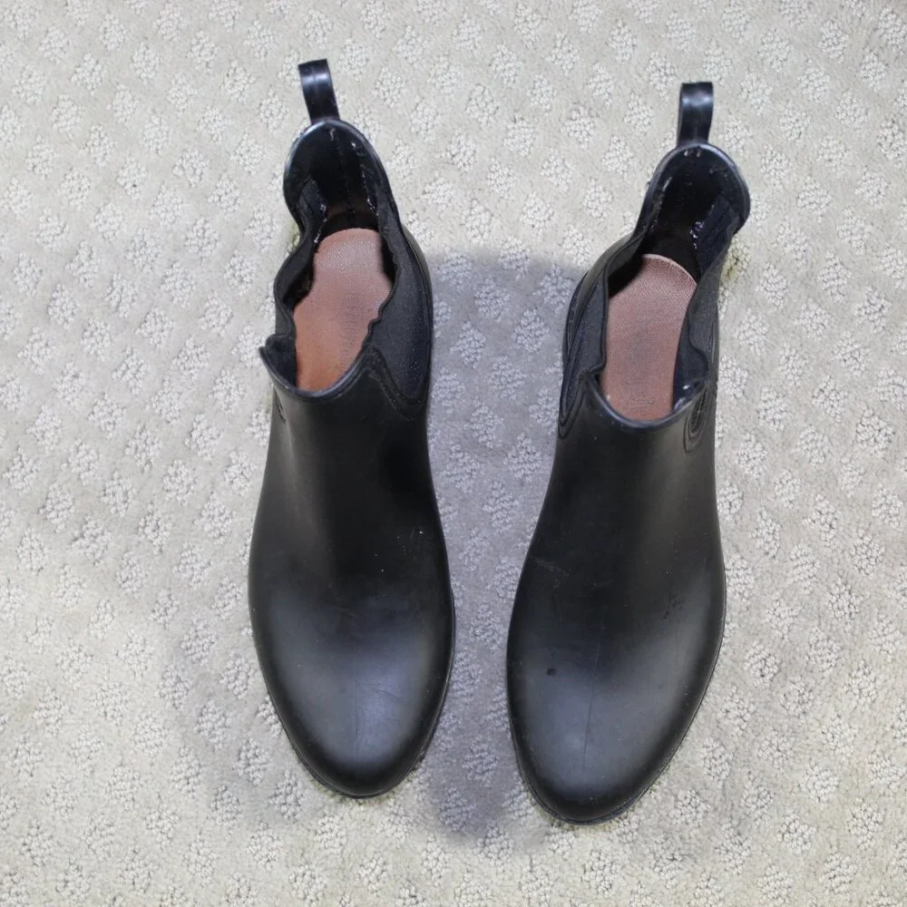 Jeffrey Campbell Womens Chelsea Boots Black Pull On Size 7 Rain Winter